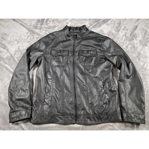 Excelled‎ Vintage Men's Moto Jacket Size Medium Black Faux Leather
